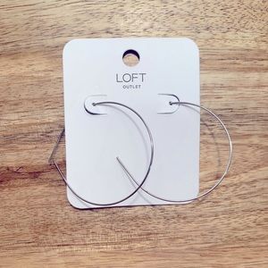 NWT LOFT silver round hoop earrings